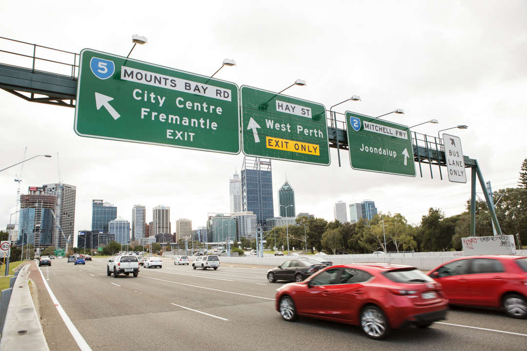 Cars driving on freeway