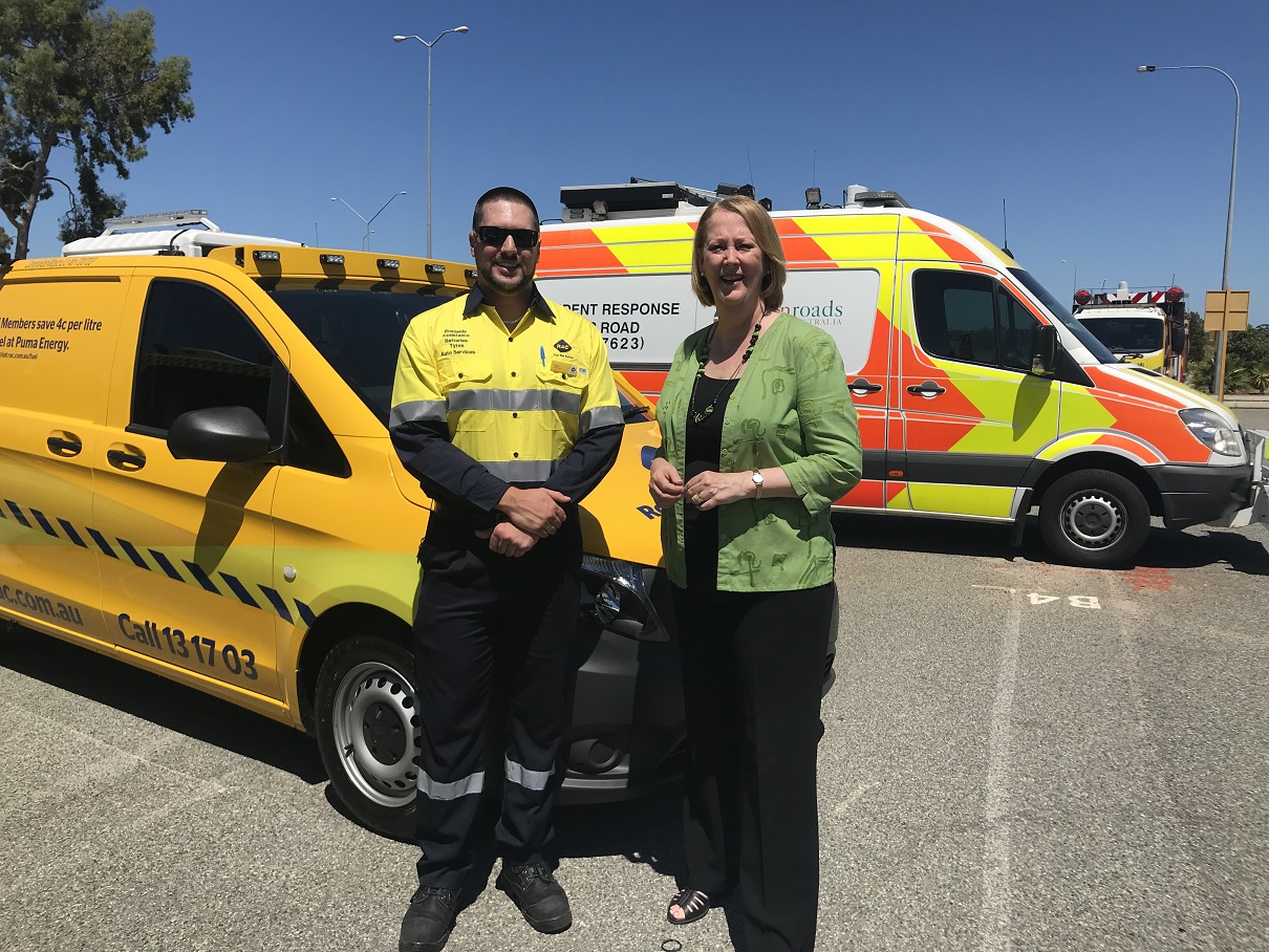 RAC Patrol worker with the Hon Michelle Roberts