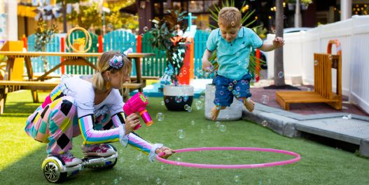 Children playing at the Pop-up Square in Subiaco