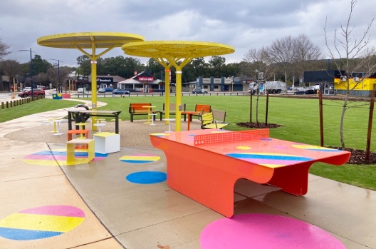 park with ping pong table