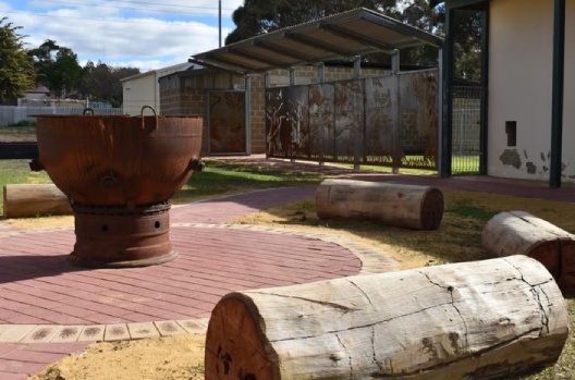 Fire pit in public park