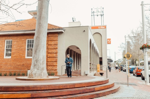 Subiaco post office with new seating out the front