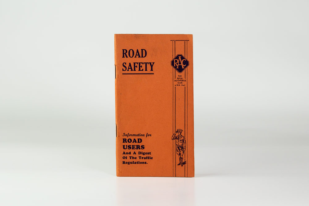 Front cover of the Road Safety: Information for Road Users and a Digest of the Traffic Regulations pamphlet.