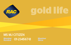 Gold life membership card