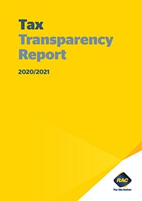 The cover of the RAC Tax Transparency Report 2020/2021