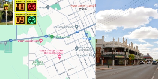 Map of Wagin and photo of main street