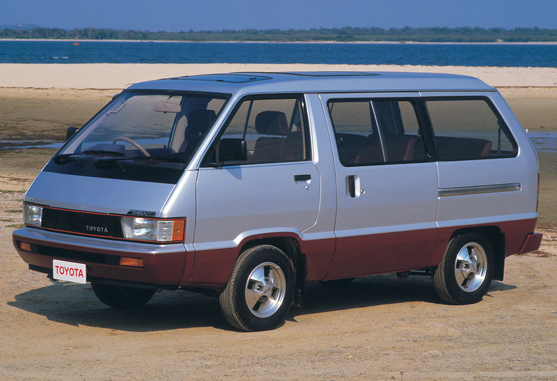 Toyota Tarago - A work van with a maroon velour interior and accompanying moon roof was a sweet recipe for a people mover in the 1980s. The Tarago was all that.