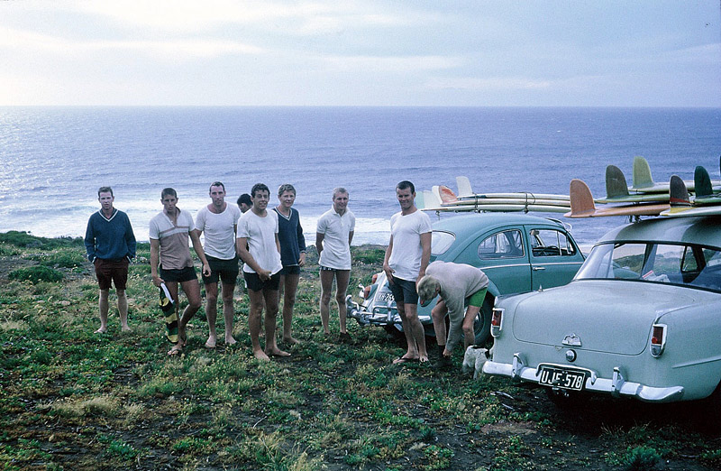 The crew at Moses Rock, between Yallingup and Gracetown. Shot in the early 1960s. Image: Terry Williams