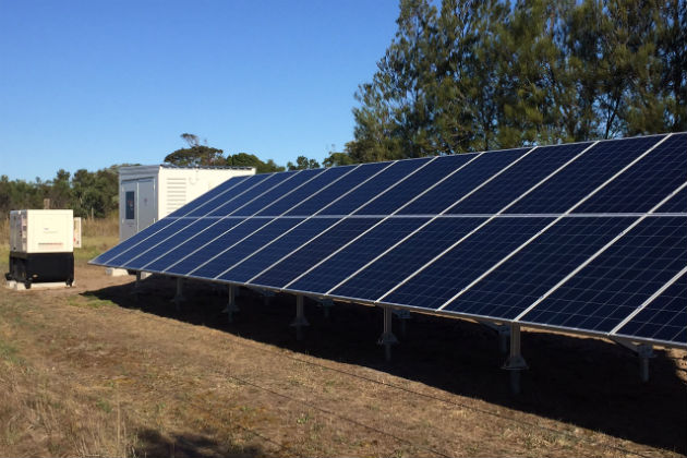 Farmer Rod Locke's solar panel installation