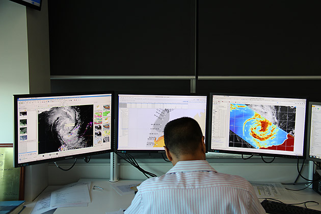 A Bureau of Meteorology forecaster at work
