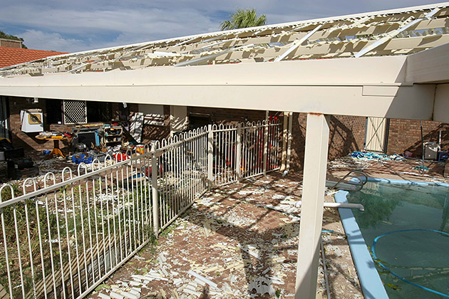 A home damaged in the 2010 Perth hailstorm