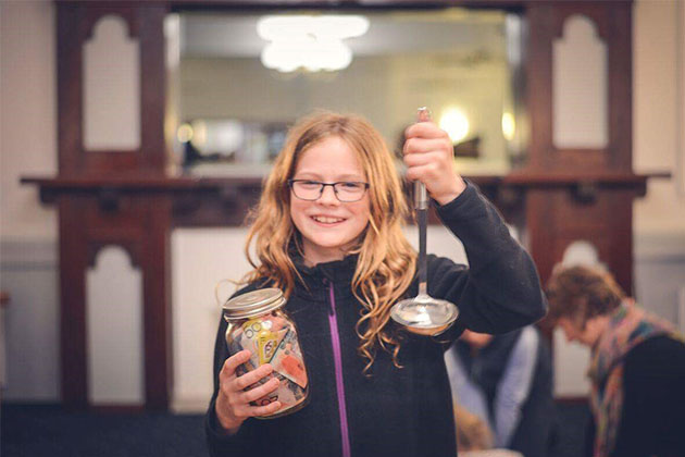 Bella Bergemeister after speaking at the Bunbury Soup, aged 10