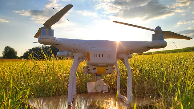 A drone being used on a farm