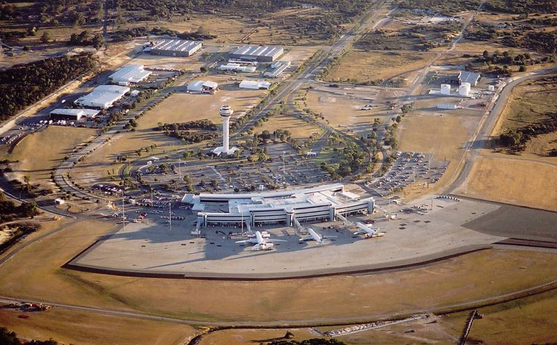 Aerial view International Terminal late 1980s