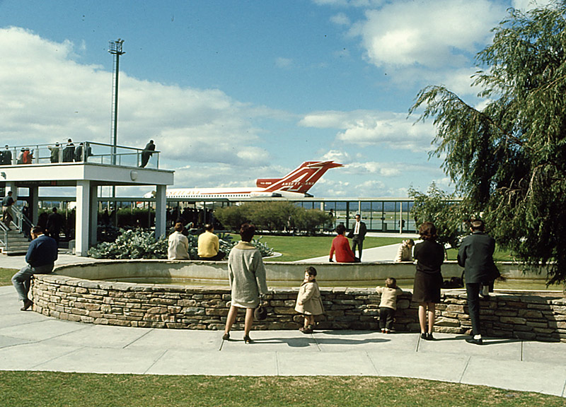 Terminal courtyard looking out to the tarmac mid 1960s