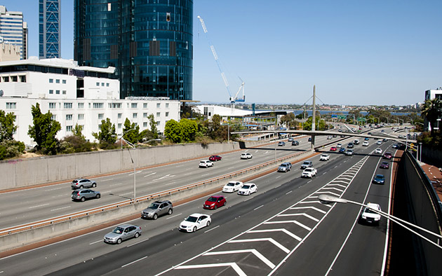 Perth's freeway system through the CBD