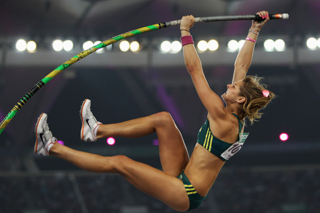 Amanda Bisk competing in Delhi