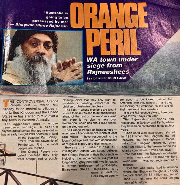 Orange People cult in Pemberton