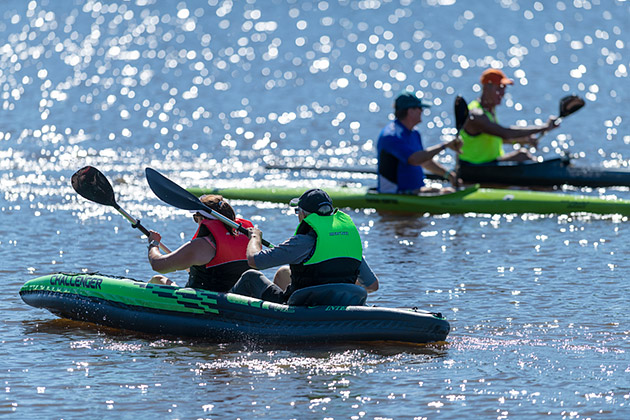 Paddlers on the Swan River