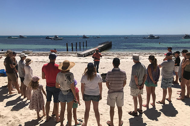 Walter giving a tour on Rottnest