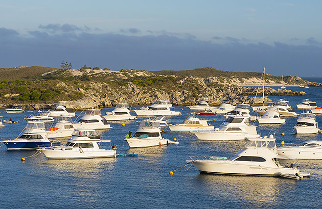 Boats moored at Rottnest