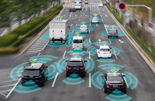 Cars exchanging data