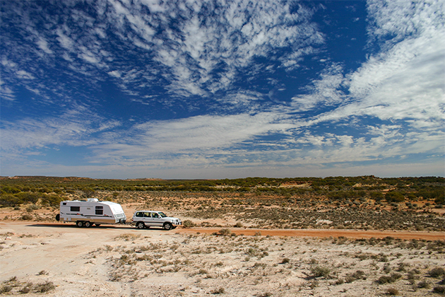 Image of caravan on a road