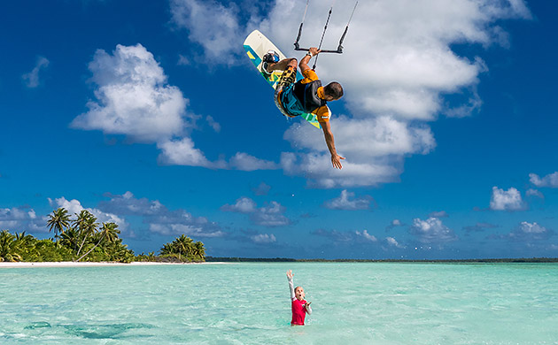 Kite surfing on Cocos Keeling Islands