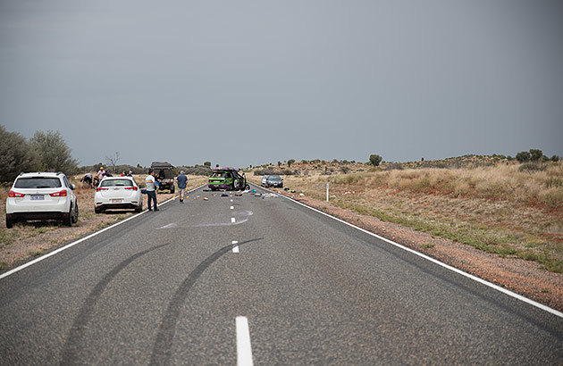 Crash on a country road