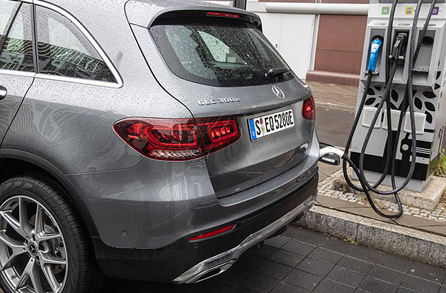 Mercedes Benz GLC 300e plugged in