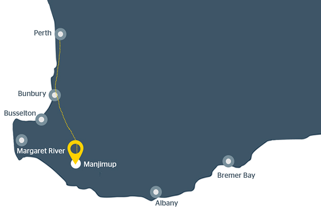 Image of a map of Manjimup