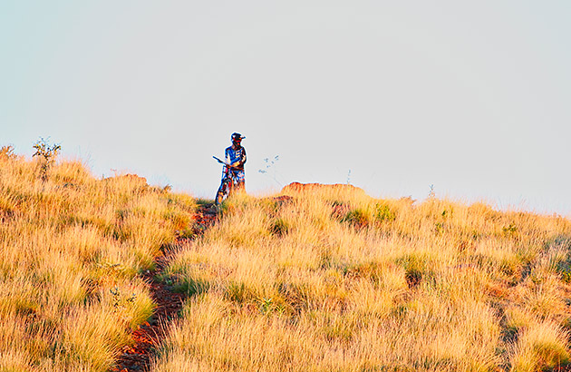 Mountain bike rider on a trail in Karratha