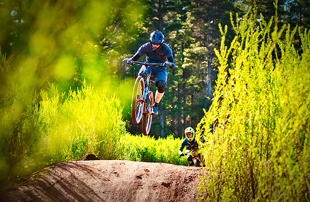 Mountain bike rider on a trail in Margaret River