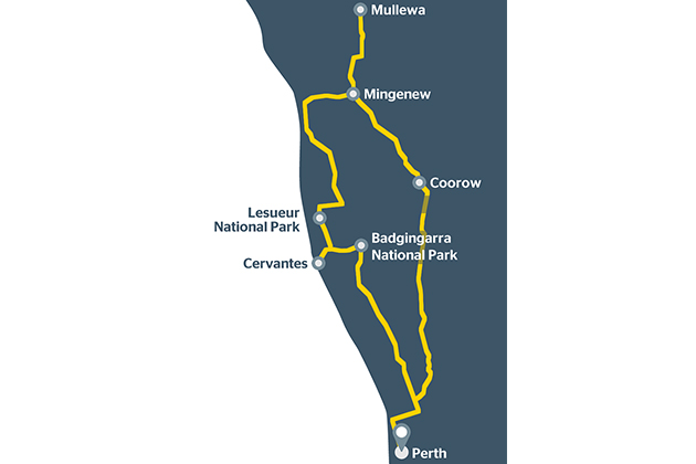 Map of Mullewa road trip