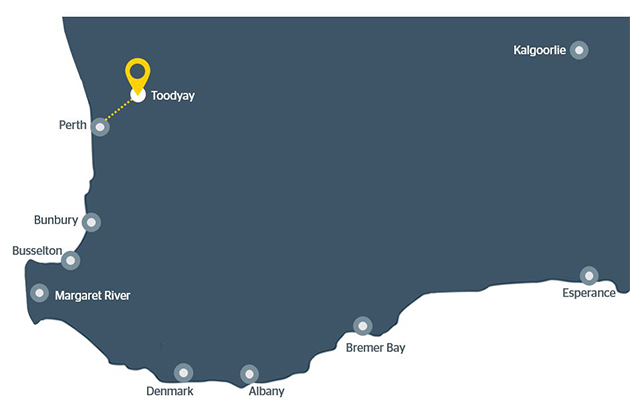 Image of a map of Toodyay