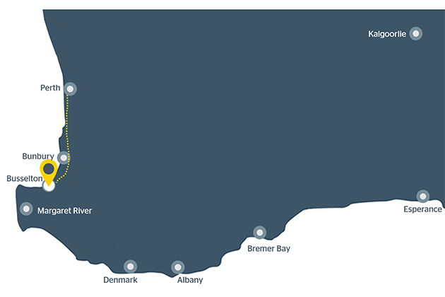 Image of map of Busselton