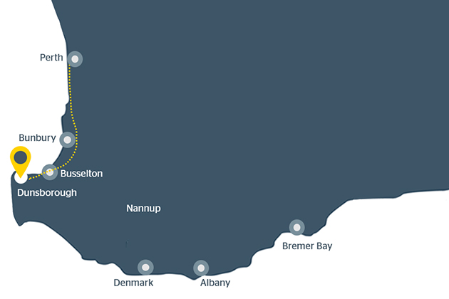 Map of Dunsborough