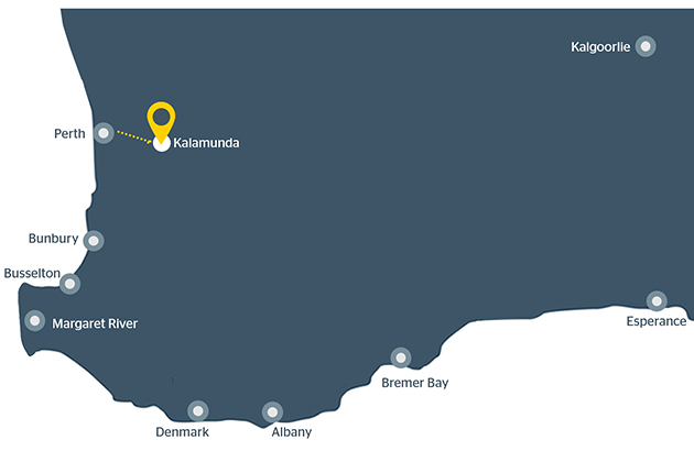 Image of a map of Kalamunda