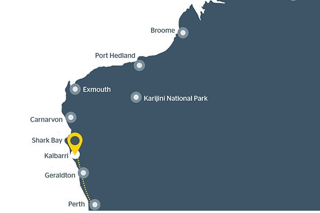 Image of a map of Kalbarri