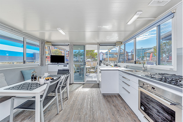 Image of the interior of a houseboat