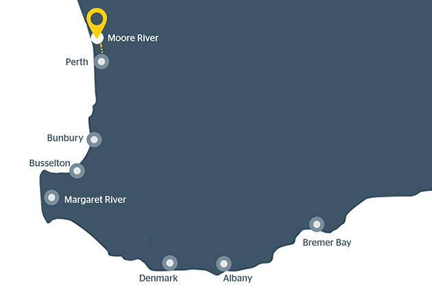 Map of Moore River