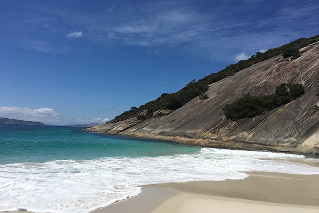 Beach with a cliff