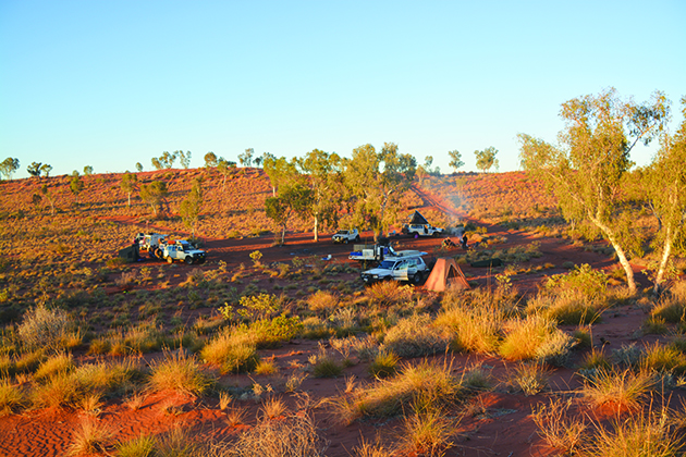 Four-wheel drives at a campground