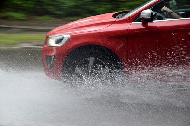 Car skidding on road