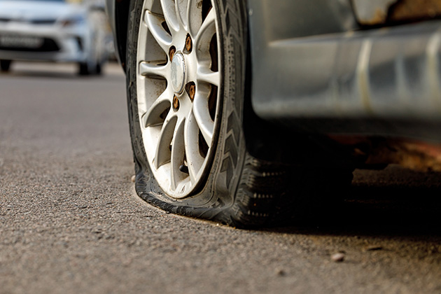 Blown out tyre