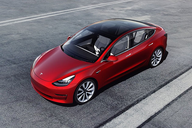 Tesla Model 3 on the road