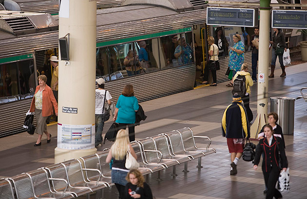 Perth train commuters