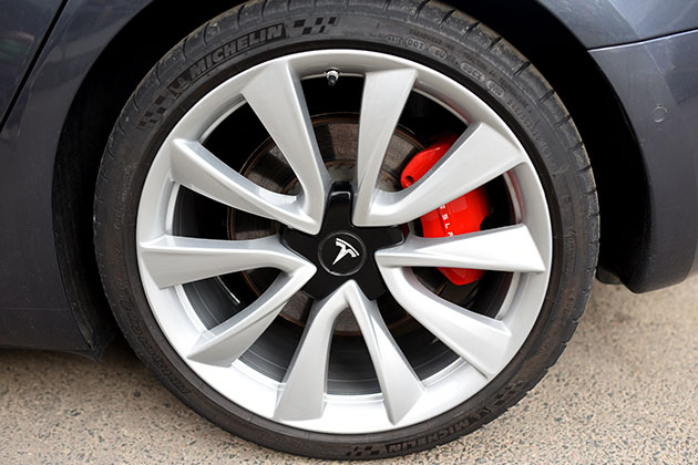 Close up of car wheel