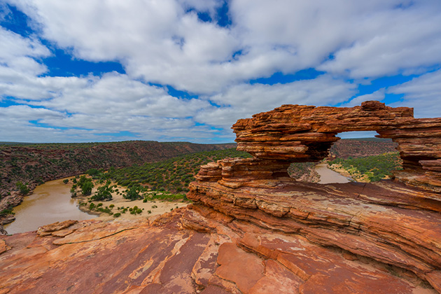 Rock formation overlooking gorge