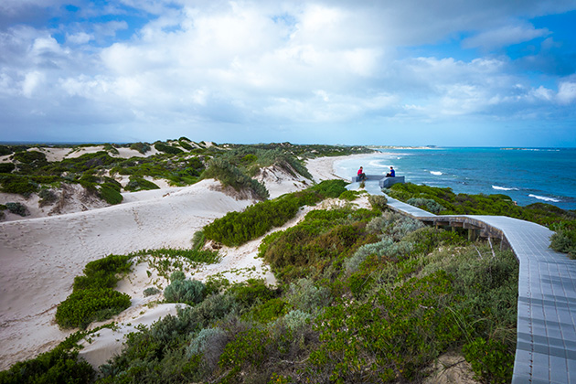 Trail along the coastline